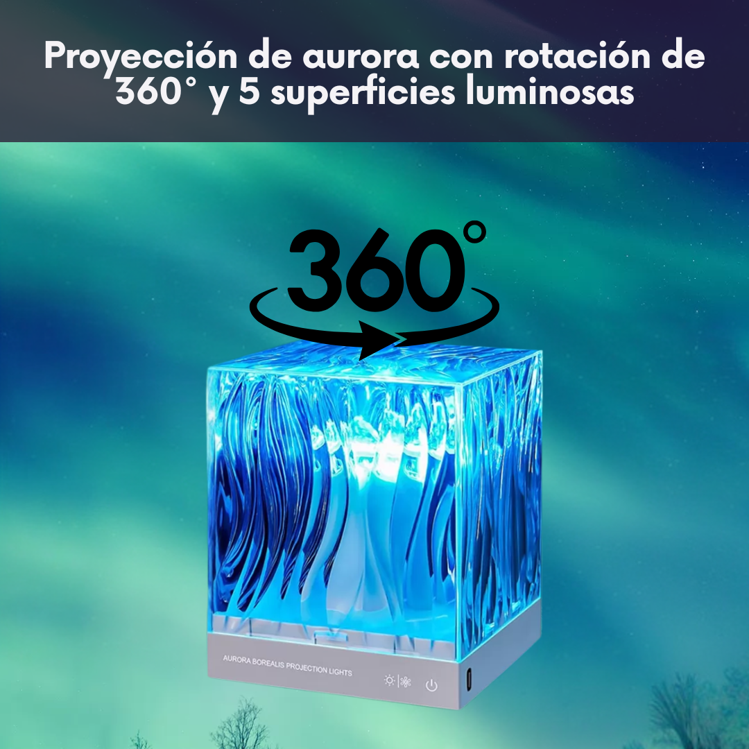 Lámpara de Cubo con Efecto de Aurora Boreal